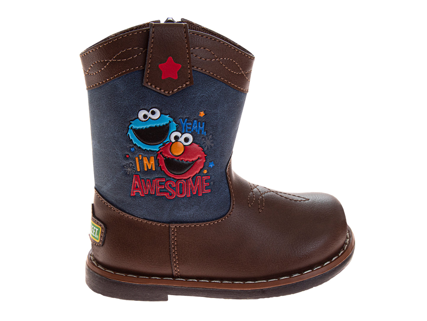 Sesame Street Elmo & Cookie Monster Cowboy Boots  Fun SideZip Footwear for Toddlers (Infant/Toddlers)