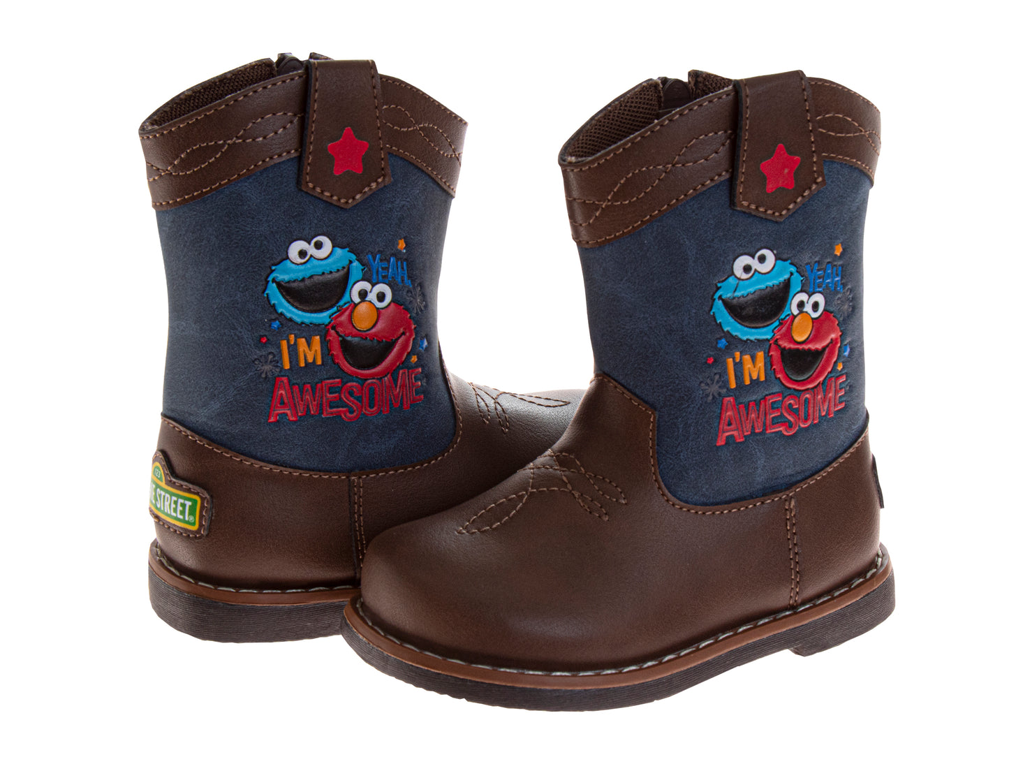 Sesame Street Elmo & Cookie Monster Cowboy Boots  Fun SideZip Footwear for Toddlers (Infant/Toddlers)