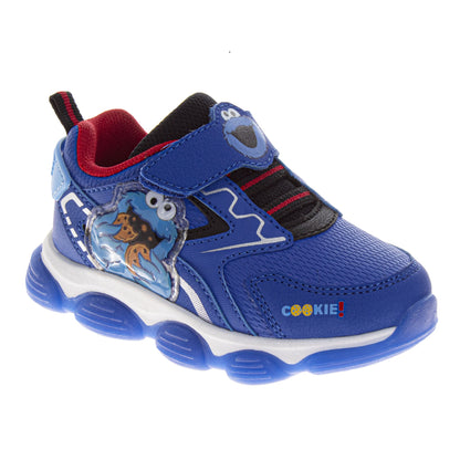 Sesame Street Boys' Cookie Monster Light Up Sneakers. (Toddler/Little Kids)