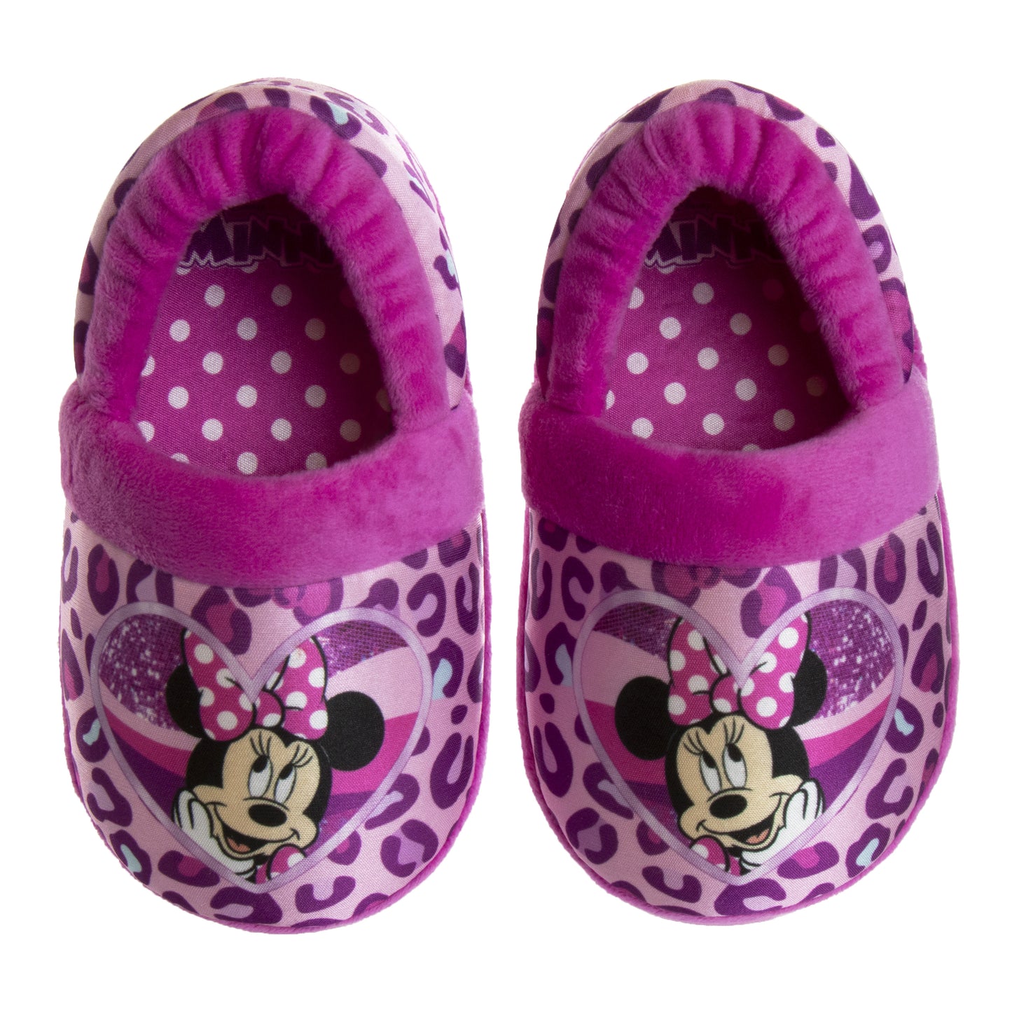 Disney Minnie Mouse Girls Dual Sizes Nylex Fabric Slippers