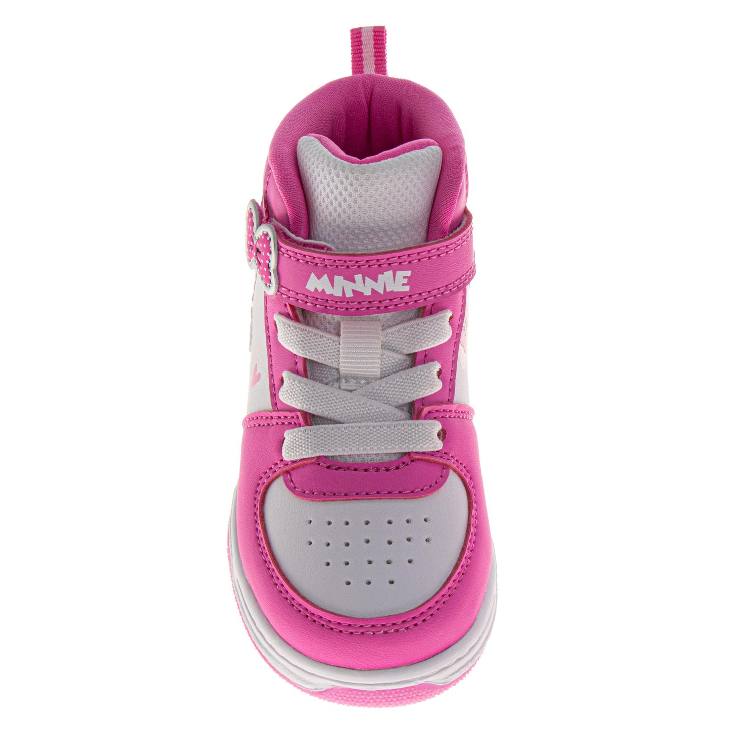 Minnie Mouse Girls High Top Sneakers Hook and Loop with Lace-Up (Little Kid)