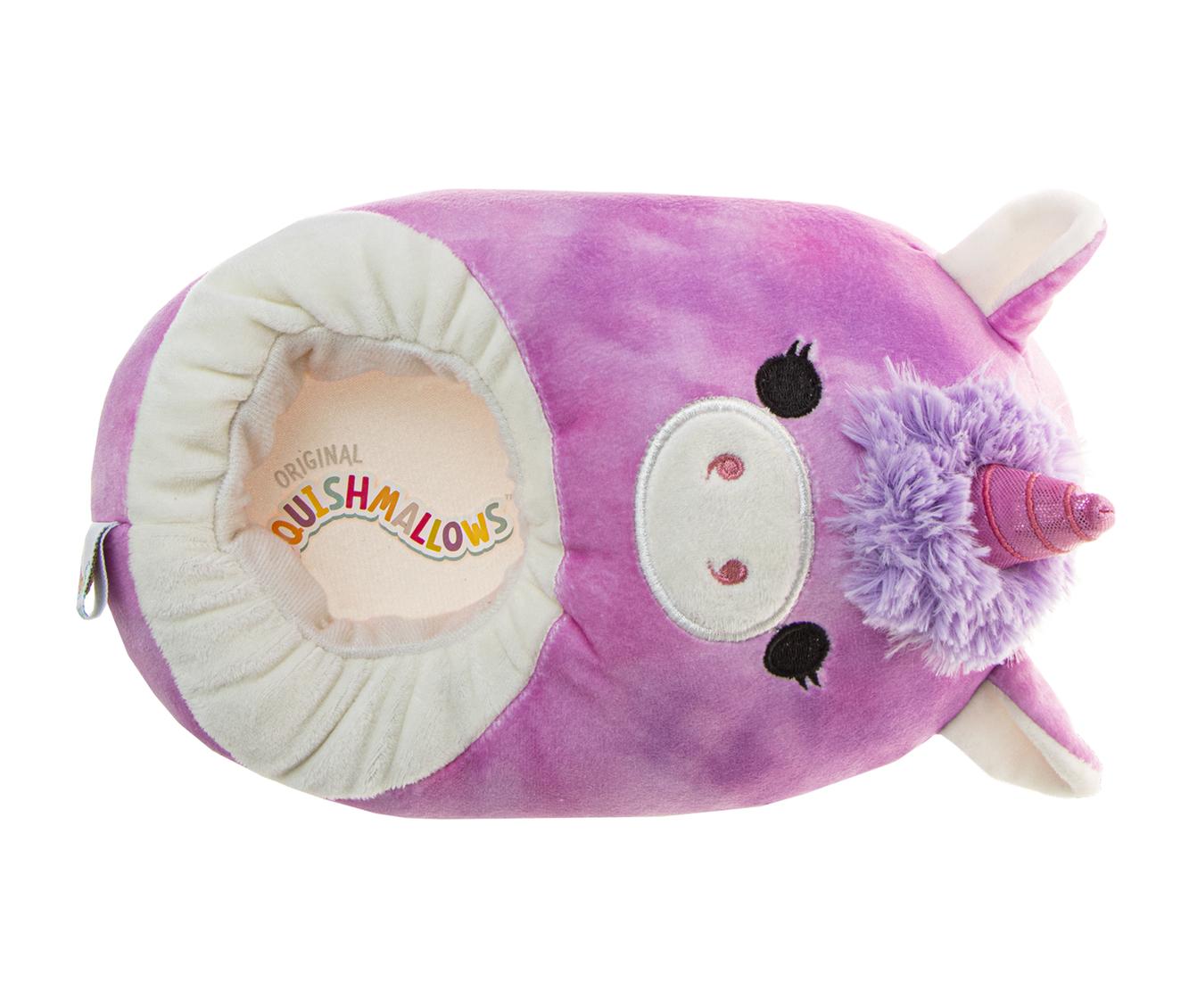 Squishmallow Lola the Unicorn Dual Sizes Slippers Girls'  Ultra Soft Plush Comfort Cozy Warm Indoor Wear Fun Design (Little Kid)