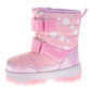 Disney Minnie Mouse Boots Girls  Pink Glitter Details Fashion Warm Lined Side Zipper Durable Sole (Toddler / Little Kid)