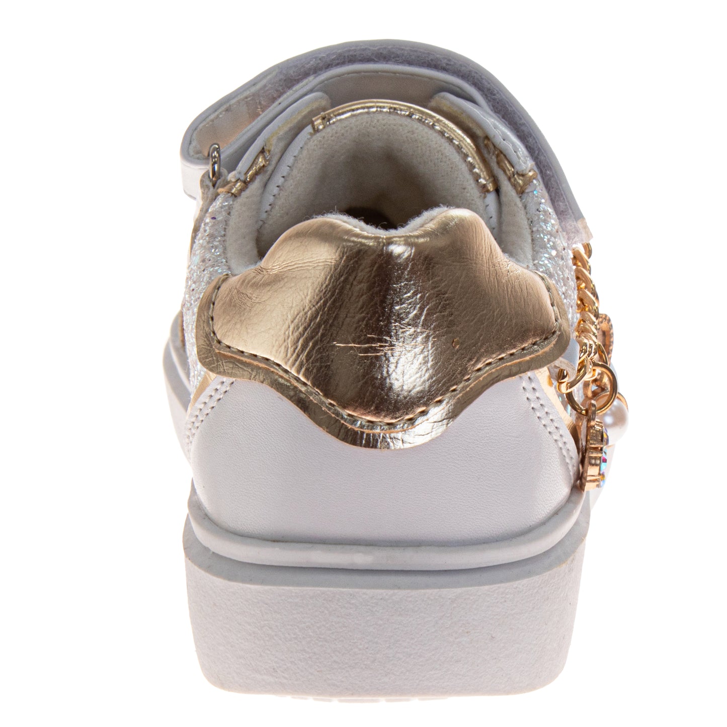 Kensie Girls Sneakers for Girls Glitter Charms Easy Hook-and-Loop Stylish (Toddler)