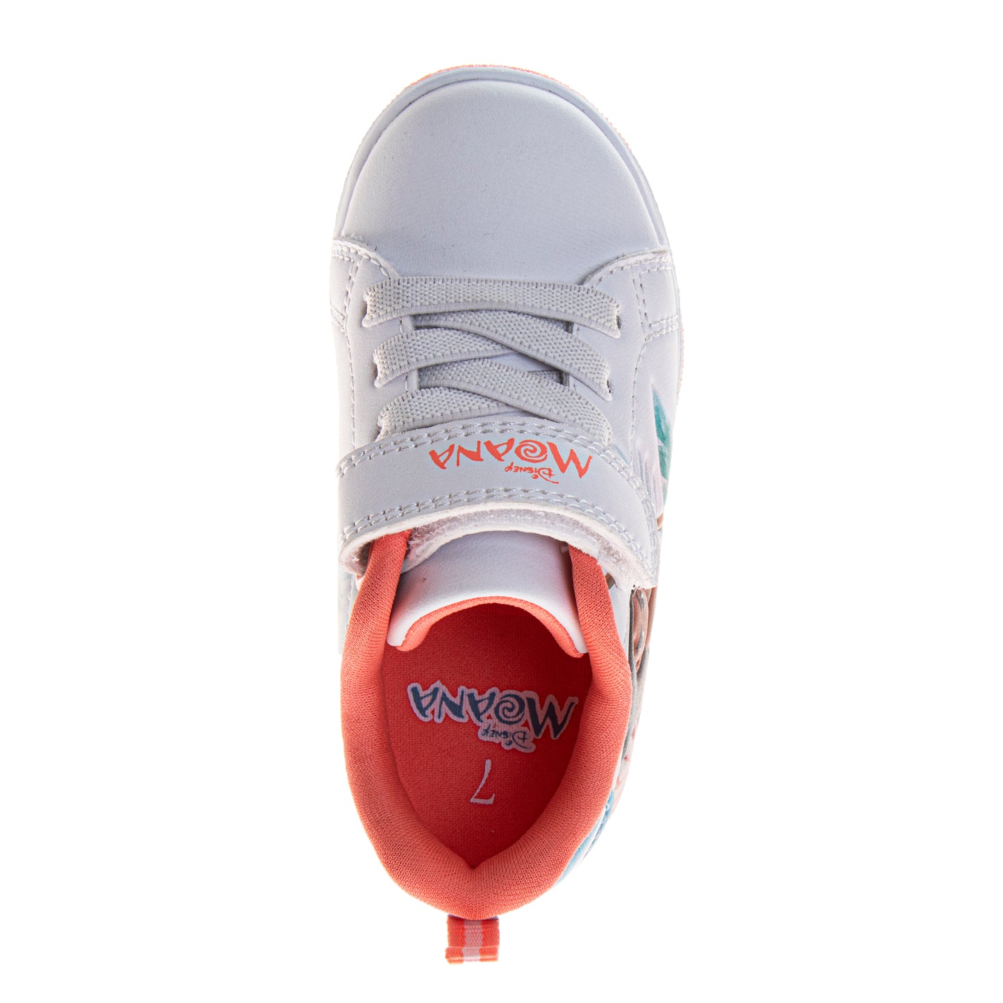 Disney Moana Shoes for Girls' Strap Closure, Laceless Princess Sneakers Featuring Pua & HeiHei (Toddler/Little Kid)