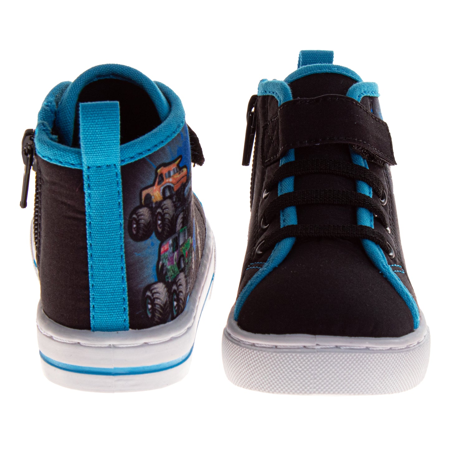 Monster Jam Canvas HighTop Sneakers Kids  Durable Rugged Tread LaceUp Style Action Ready Ankle Support (Toddler / Little Kid)