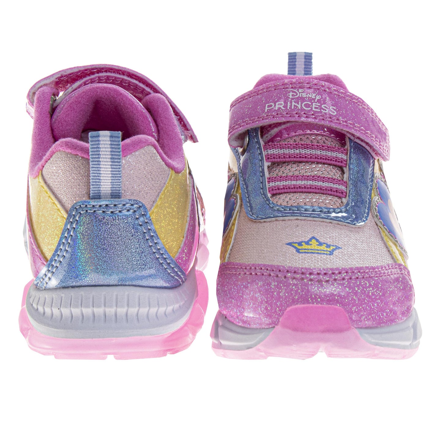 Disney Princess Girls Light-Up Sneakers with Hook and Loop Closure (Little Kid)