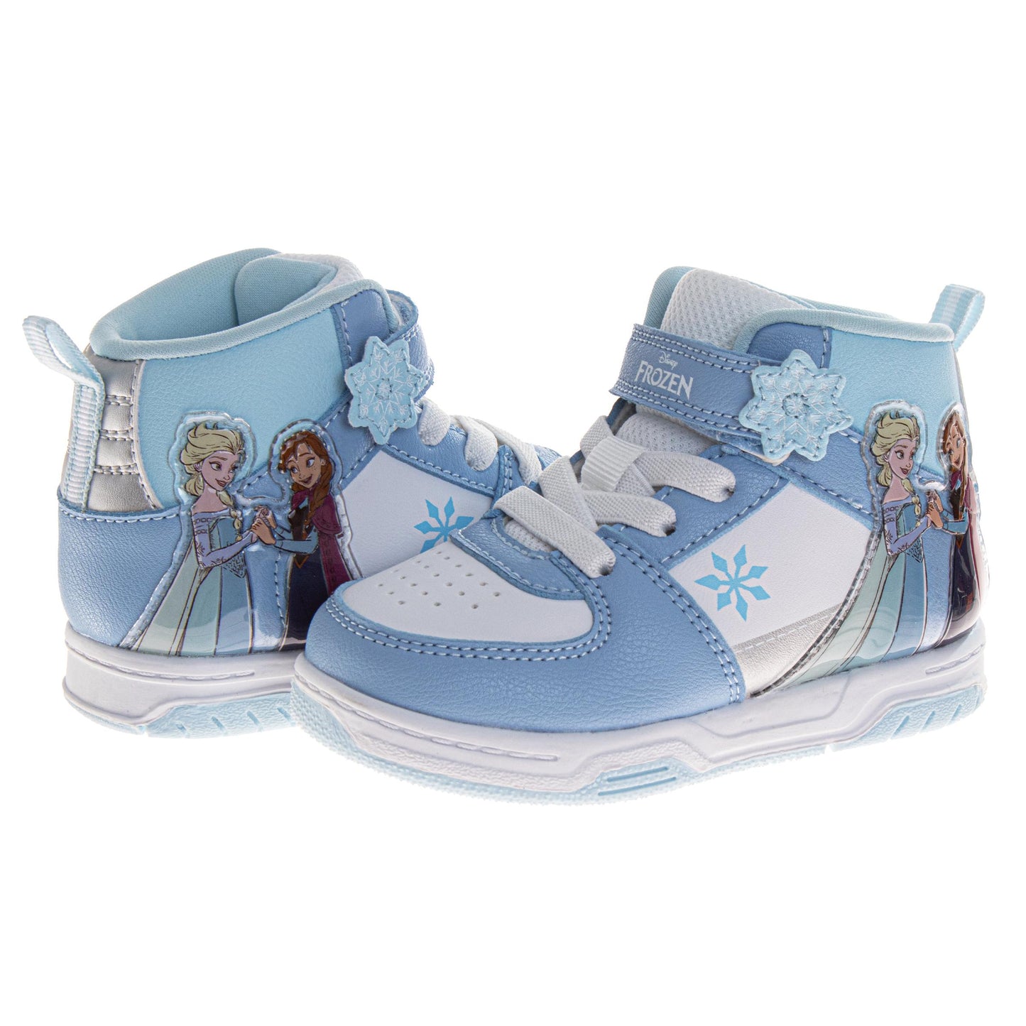 Frozen Girls Anna & Elsa High-Top Sneakers Hook and Loop with Lace-Up (Little Kid)