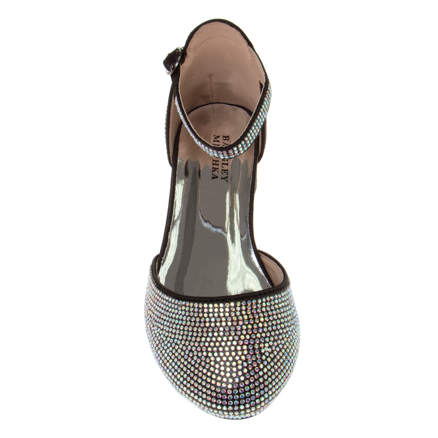 Badgley Mischka Block Heeled Dress Shoes Big Kids'  Elegant Stylish Formal Wear Comfort Block Heel Sparkle Detail (Toddler)