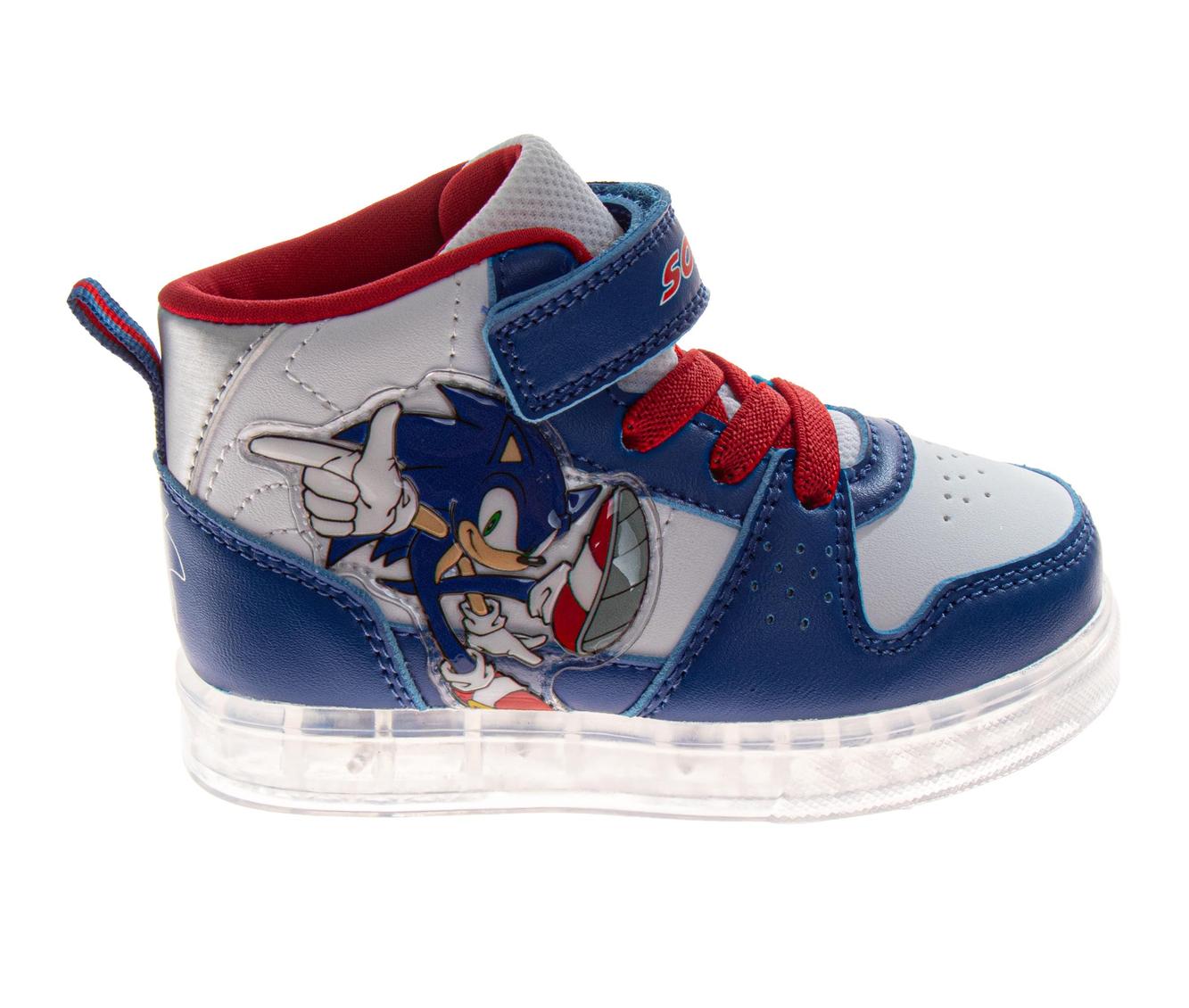 Sega Sonic The Hedgehog High Top Sneakers Boys  Speedy Athletic Racing Design Durable Canvas LaceUp Closure (Toddler / Little Kid)