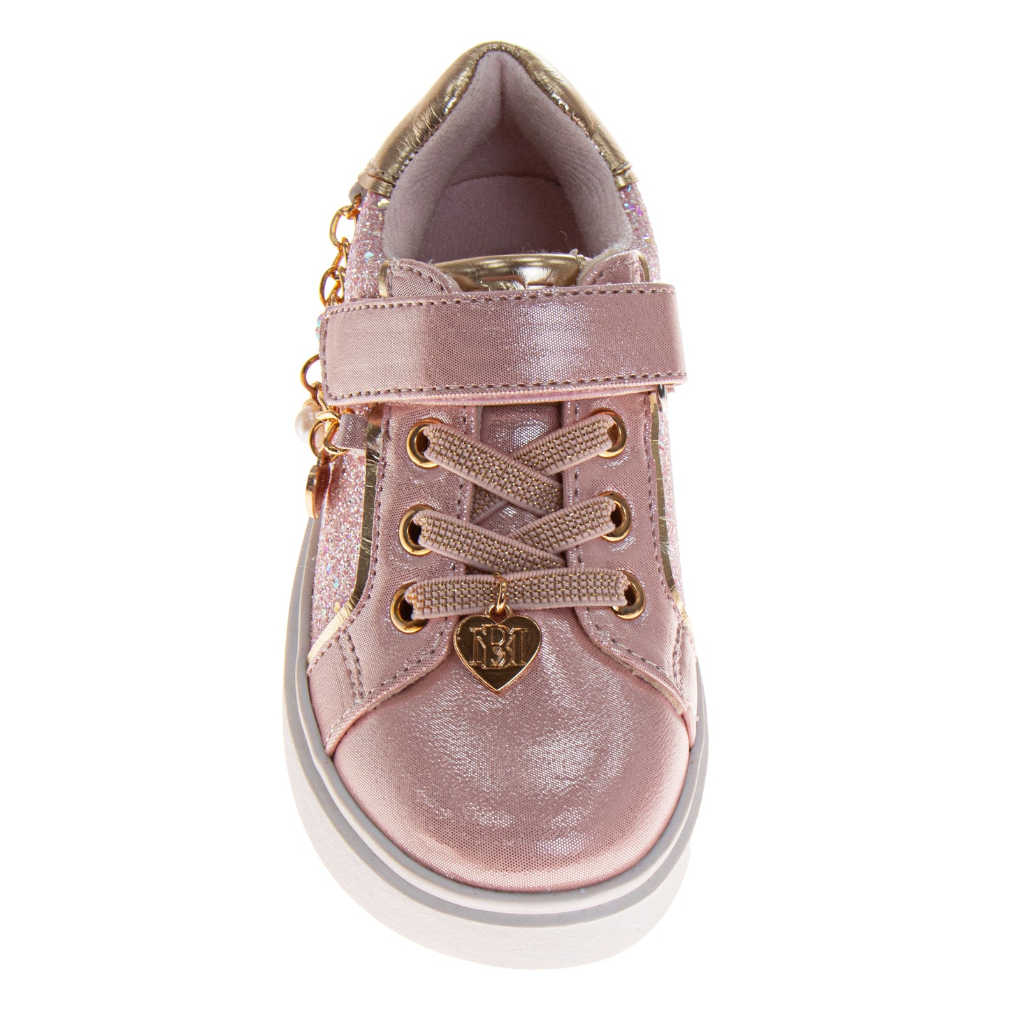 Kensie Girls Sneakers for Girls Glitter Charms Easy Hook-and-Loop Stylish (Toddler)