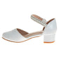 Laura Ashley Rhinestones Low Heeled Dress Shoes Girls'  Elegant Formal Wear Comfort Fit Stylish (Little Kid)