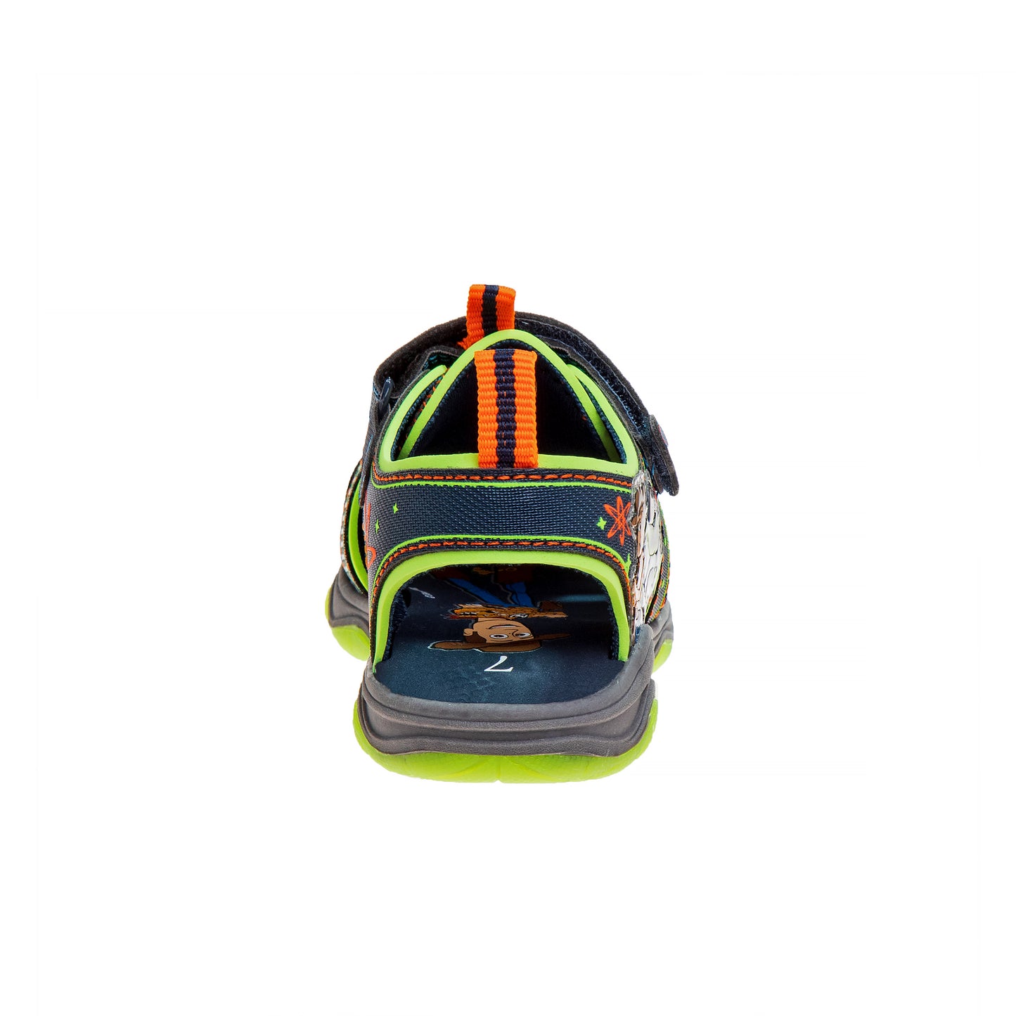 Disney Pixar Toy Story Woody Buzz Summer Boys Sandals with Lights - Beach Pool Water Open Toe slides Adjustable - Green Navy (Toddler)
