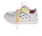 Sweethearts White Sneakers Girls  Rainbow Laces Heart Charms Fashionable Casual Comfort LaceUp Look (Toddler)