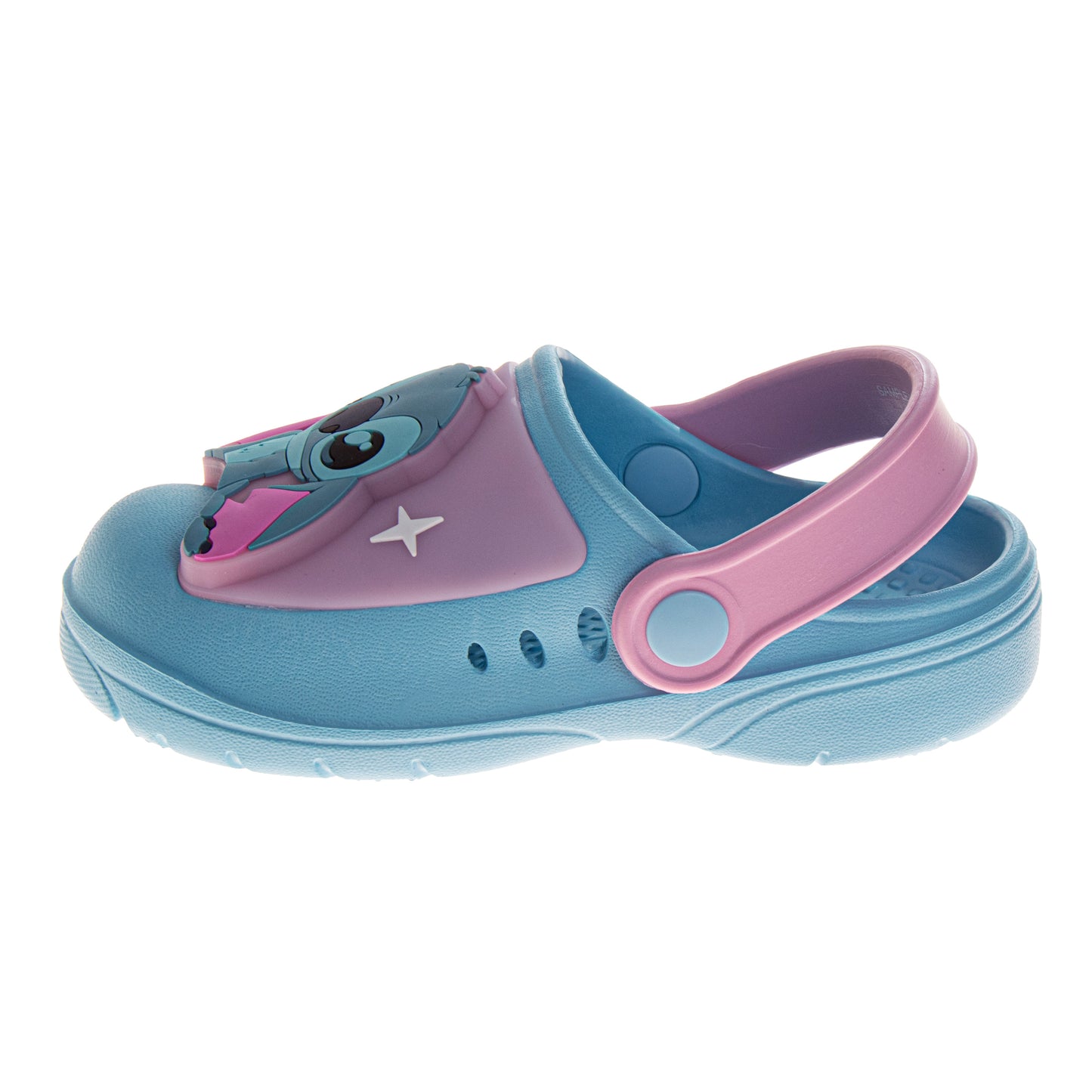 Disney Girls Stitch and angel Slip-On Clogs and Back Strap (Toddler)