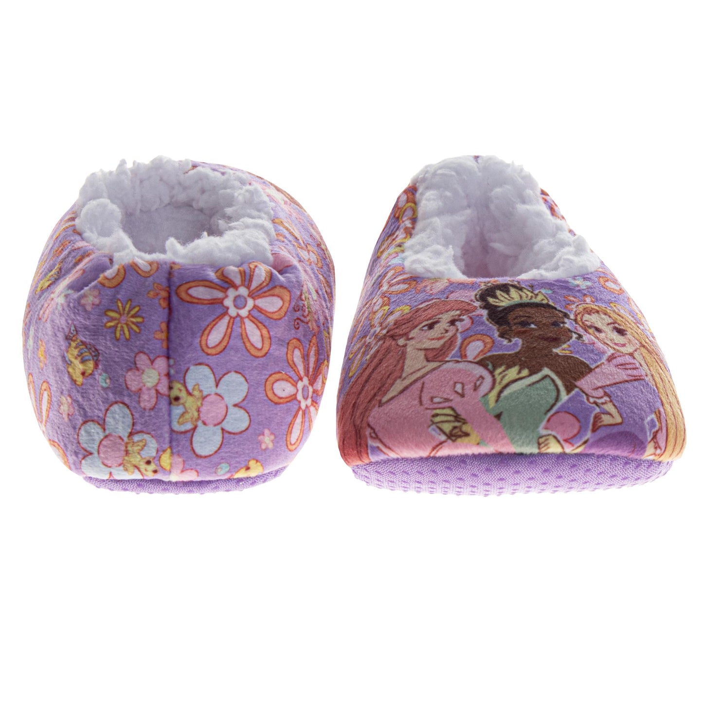 Disney Princess Slippers for Girls  Princess Design Cozy Interior Cushioned Plush (Toddler / Little Kid)