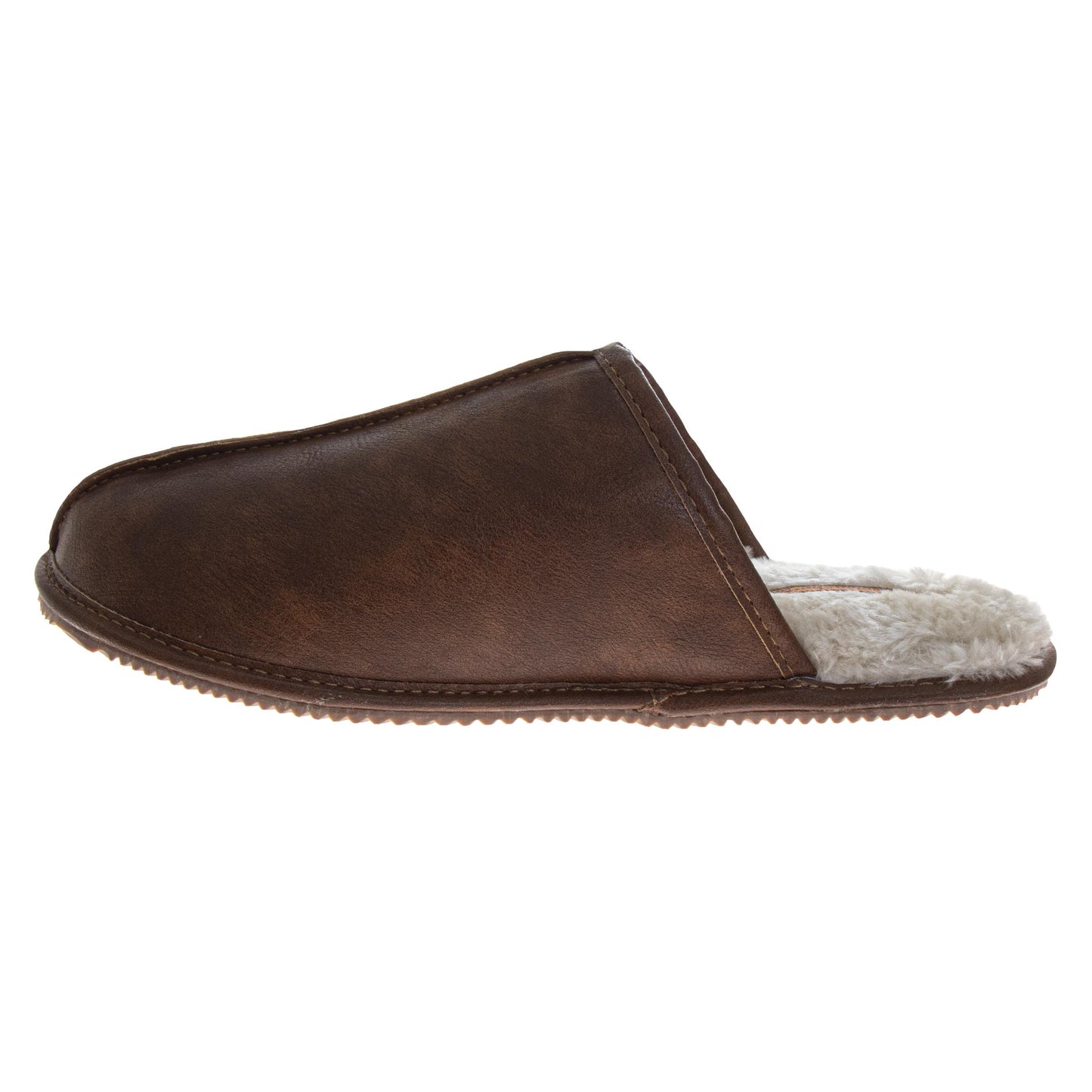 Avalanche Faux Leather Slippers Men's  Cozy Comfortable Warm House Shoes SlipOn Durable Sole (Adult)