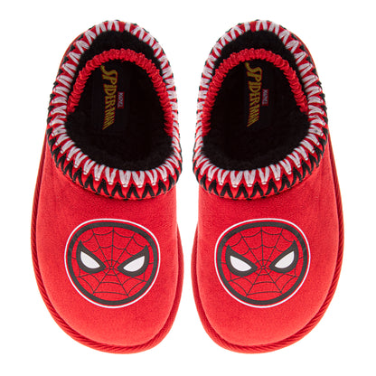 Marvel Avengers Boys Snow Slippers Spiderman Boots Faux Fur Winter Mules Cozy Warm House Shoes (Toddlers)