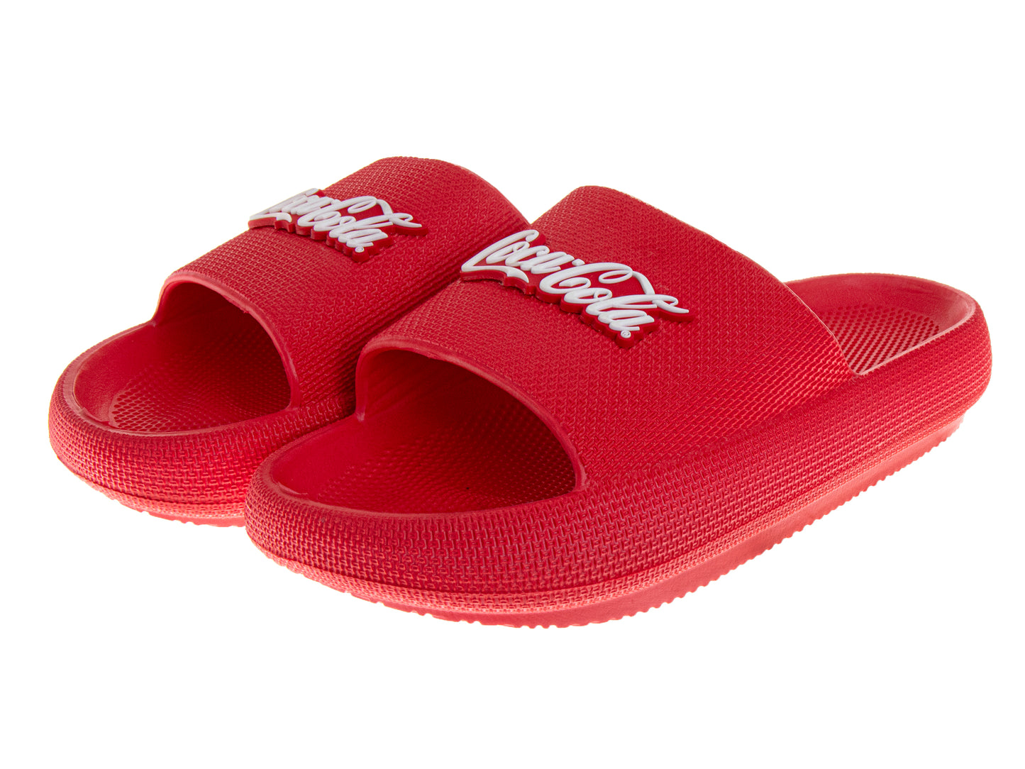 CocaCola Classic Script Pillow Slides for Men  UltraSoft DualSize Comfort QuickDry Sandals (Adults)