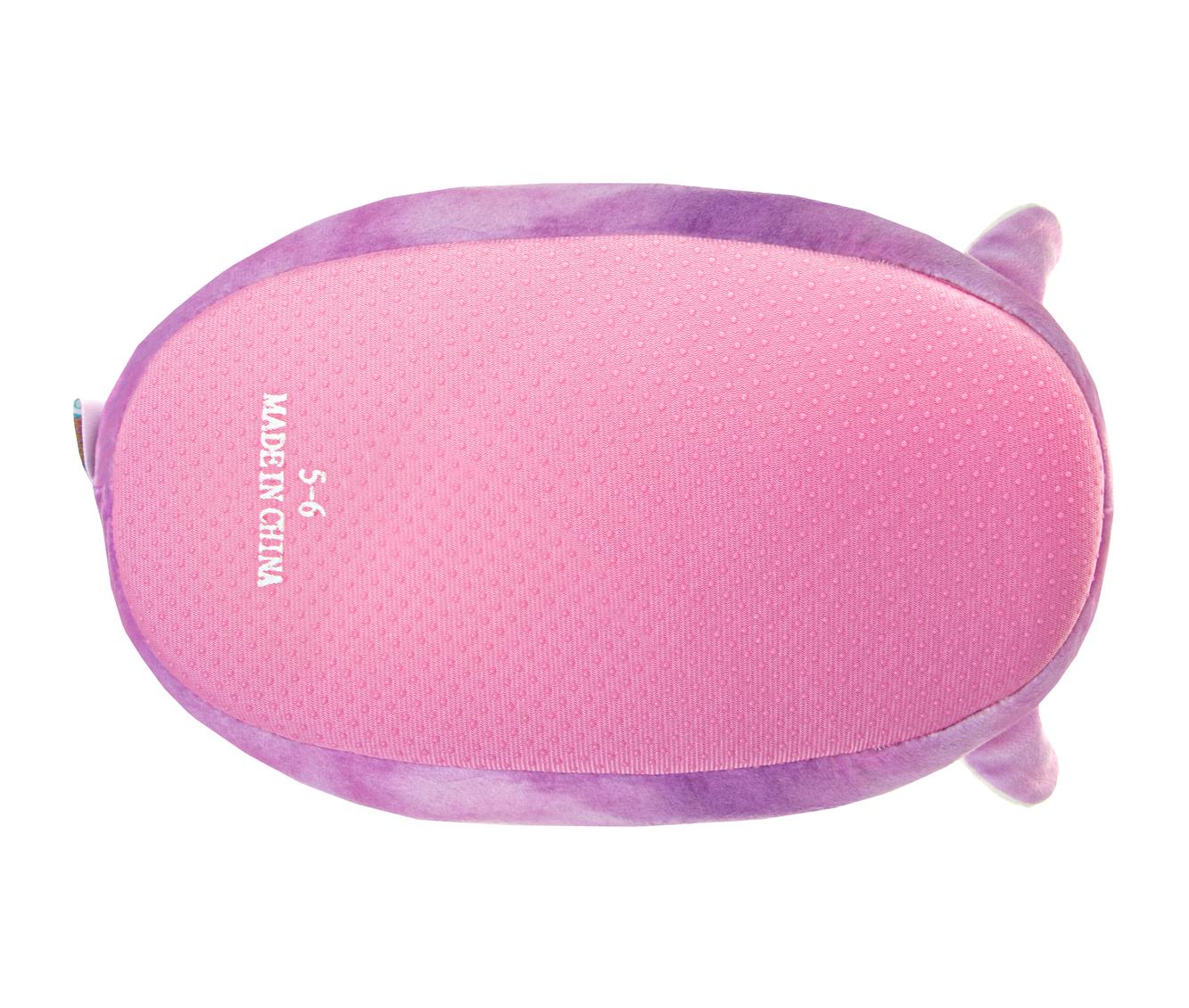 Squishmallow Lola the Unicorn Dual Sizes Slippers Girls'  Ultra Soft Plush Comfort Cozy Warm Indoor Wear Fun Design (Little Kid)