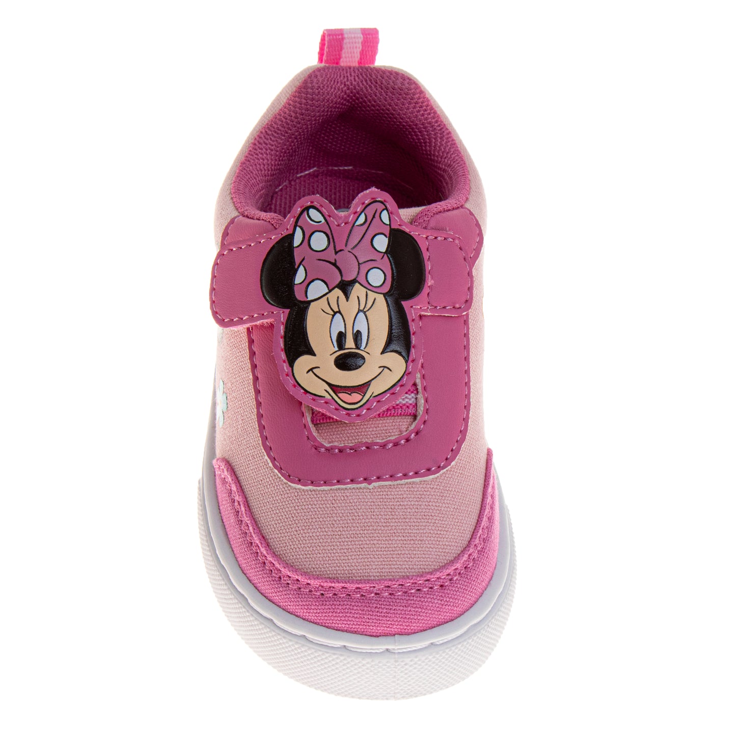 Disney Minnie Mouse Design Sneakers Girls  Soft Comfortable Casual Wear Everyday Play Velcro Closure (Toddler / Big Kid)