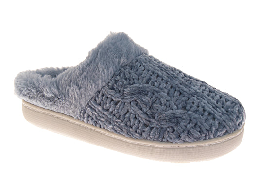 Badgley Mischka Women’s Knit House Slippers, Plush Lined Slip-On