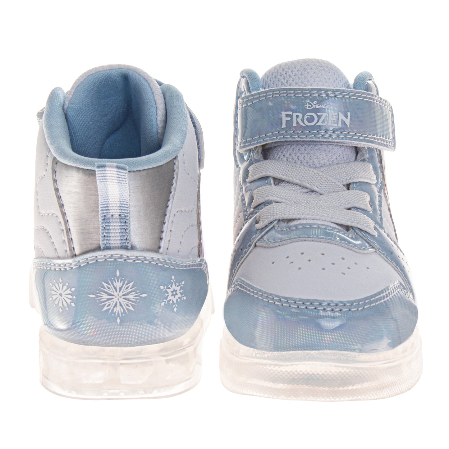 Frozen Girls Anna & Elsa Light-Up High-Top Sneakers with Hook and Loop Closure (Toddler)