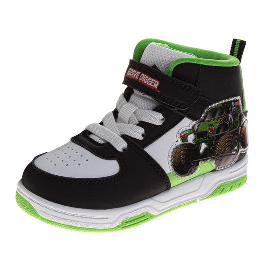Monster Jam Boys High Top Sneakers Hook and Loop with Lace-Up (Little Kid)