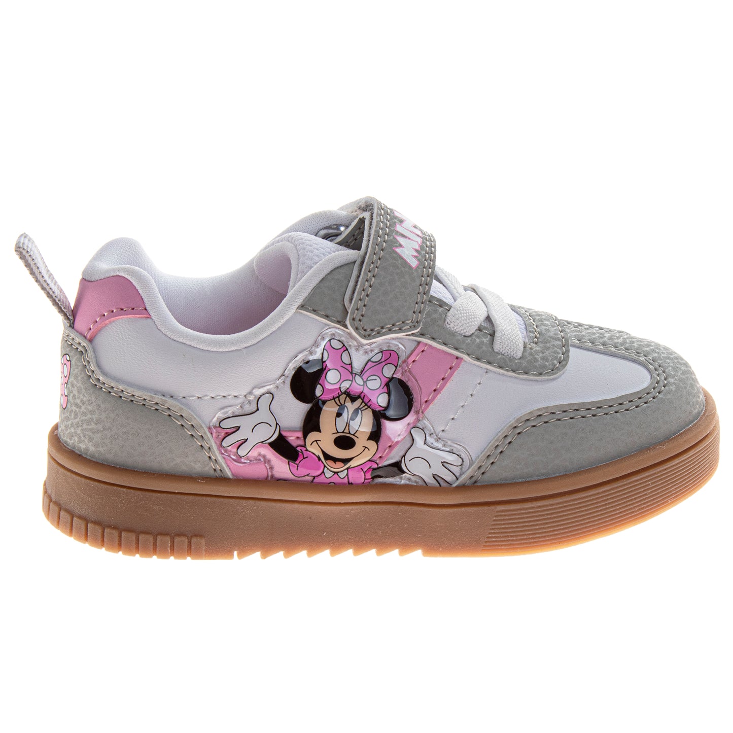 Disney Minnie Mouse Court Sneakers Girls  Polka Dot Athletic Running Hook and Loop Comfort Fit (Toddler / Little Kid)