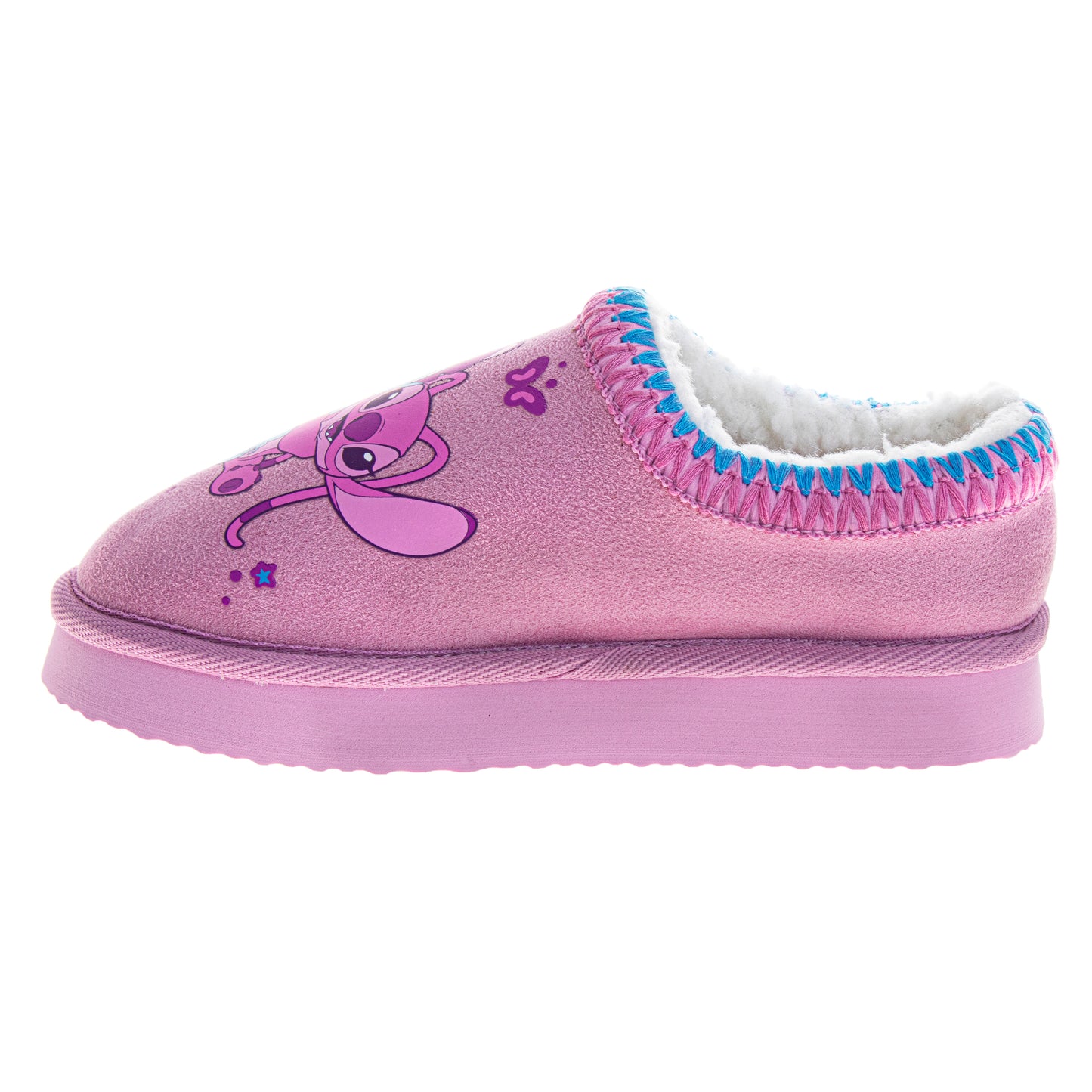 Disney Stitch & Angel Plush Lined Slippers Girls  Cozy Soft Warm NonSlip Sole Indoor Comfort (Little Kid / Big Kid)