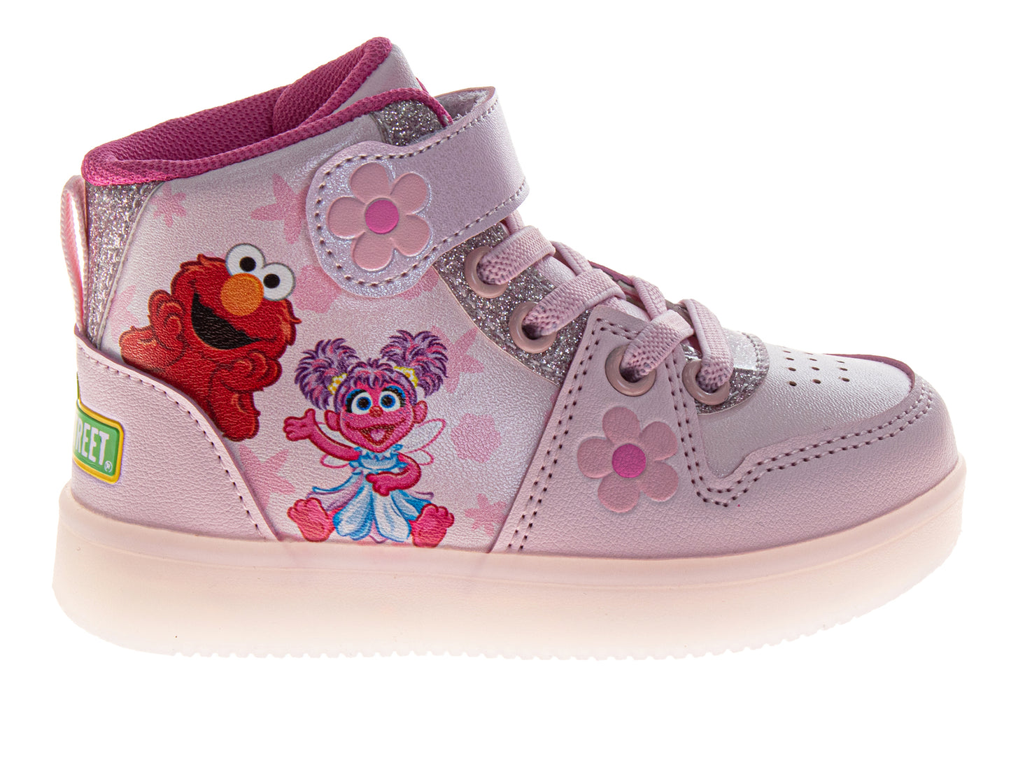 Sesame Street High Top Girls' Sneakers Light Up Comfortable Velcro Closure (Toddler/Little Kid)