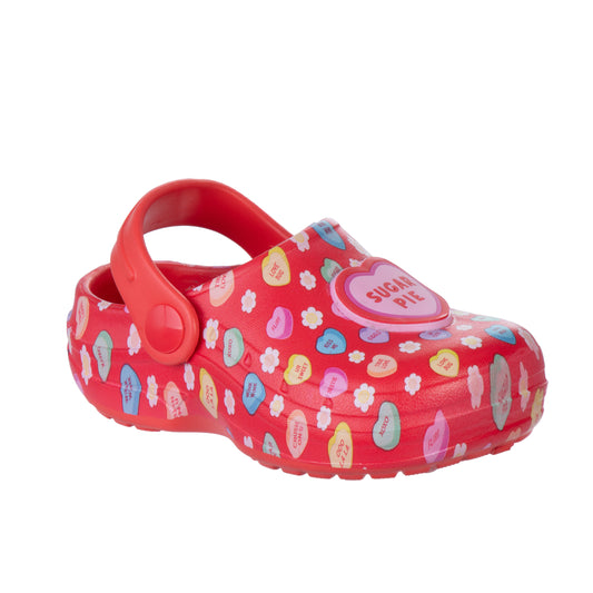 Sweethearts Conversation Hearts Clogs Girls  Adorable Comfort Stylish Easy SlipOn Water Friendly (Toddler)