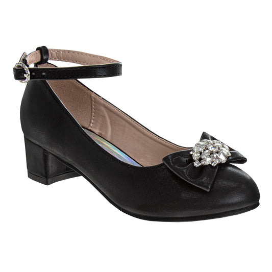 Badgley Mischka Low Heeled Dress Pumps Girls'  Elegant Stylish Formal Wear Comfort Heel Sparkle Detail (Little Kid / Big Kid)