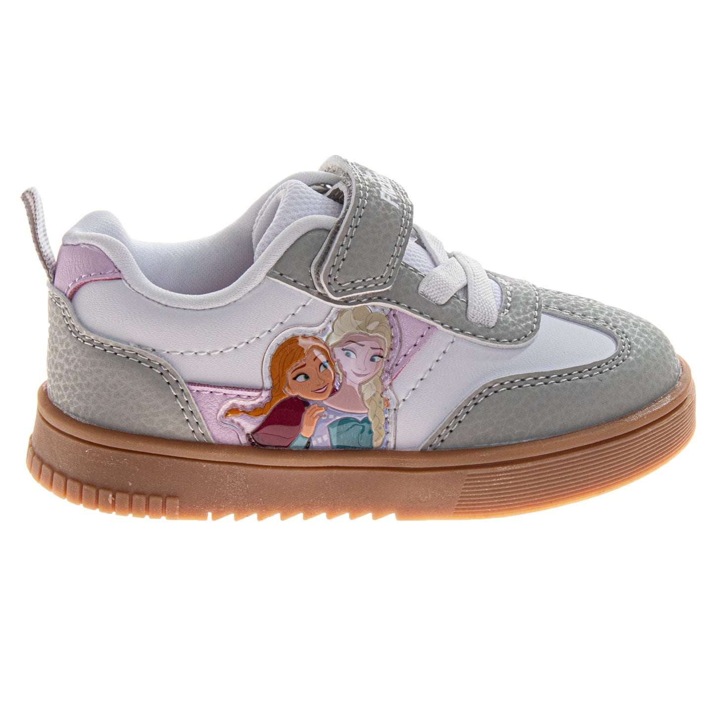 Disney Frozen Design Sneakers Girls  Elsa & Anna Glitter Detail Athletic Running Adjustable Strap (Toddler / Little Kid)