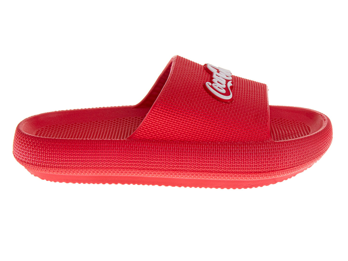 CocaCola Classic Script Pillow Slides for Men  UltraSoft DualSize Comfort QuickDry Sandals (Adults)
