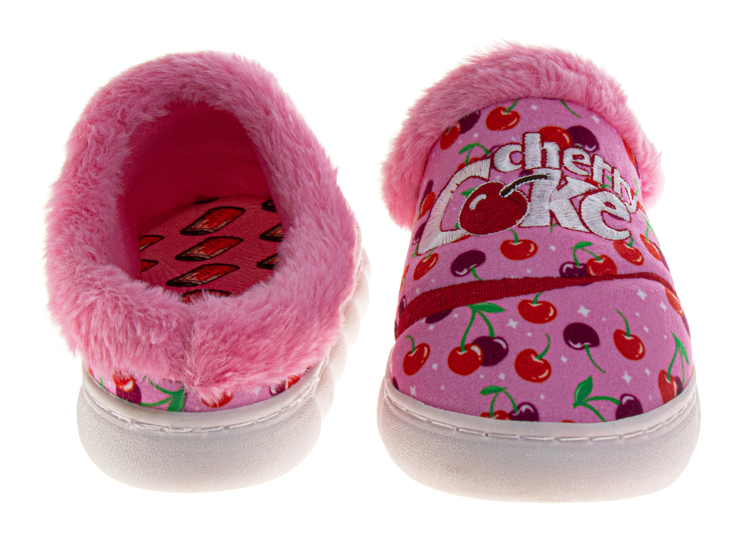 CocaCola Cherry COKE Casual Slippers for Women  Cozy SoftLined Warm Indoor Comfort Shoes (Adult)