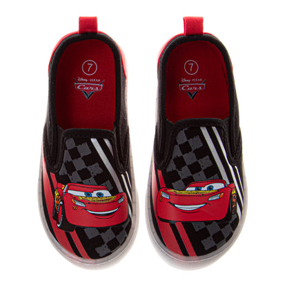 Disney Cars Boys Lightning McQueen Light-Up Slip-On Canvas Sneakers (Toddler)