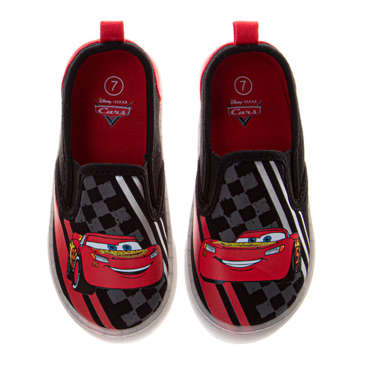 Disney Cars Boys Lightning McQueen Light-Up Slip-On Canvas Sneakers (Toddler)