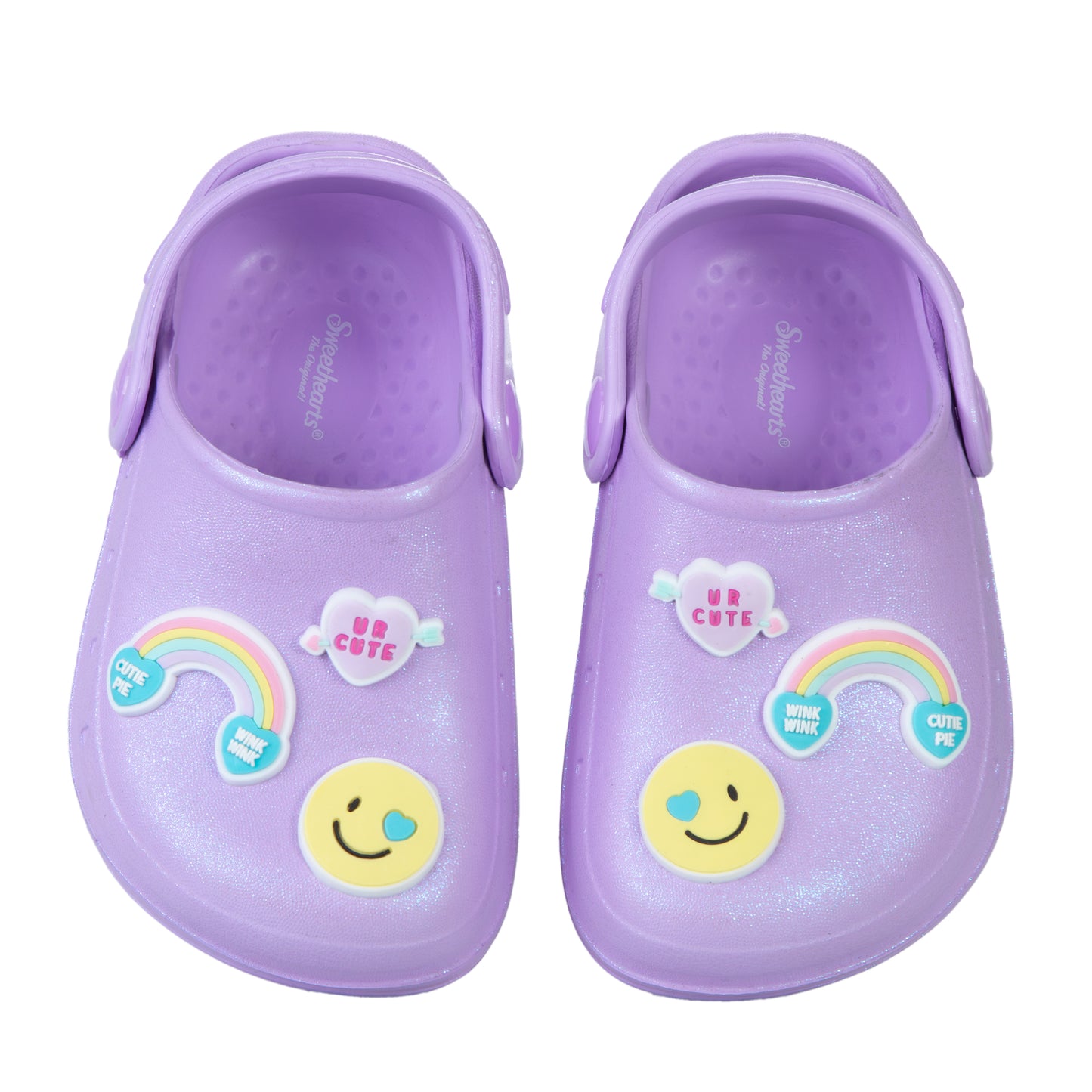 Sweethearts Candy & Rainbow Design Clogs Girls  Cheerful Easy SlipOn Lightweight Water Friendly Adorable Comfort (Toddler)