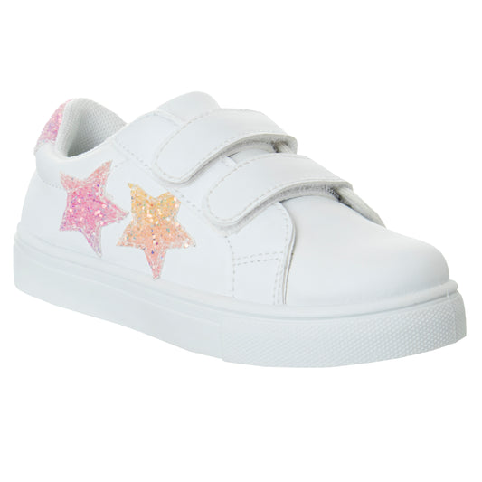 Kensie Girl Glittery Casual Sneakers Girls'  Easy Hook & Loop Stylish Everyday Wear Comfort Fit Fashionable (Little Kid / Toddler)