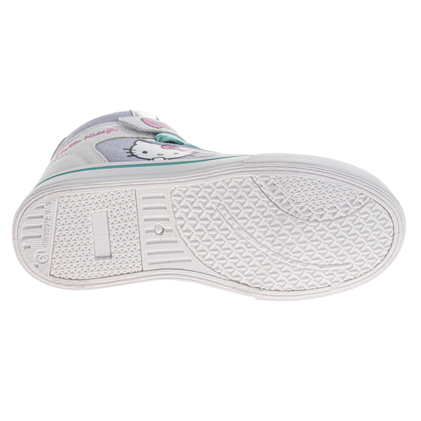 Hello Kitty Girls High Top Sneakers Hook and Loop with Lace-Up (Big Kid)