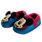 Disney Mickey Mouse Boys' Slippers - Cozy Plush Fuzzy Lightweight Warm Comfort Soft House Shoes - Navy Blue Red (size 5-12 Toddler)
