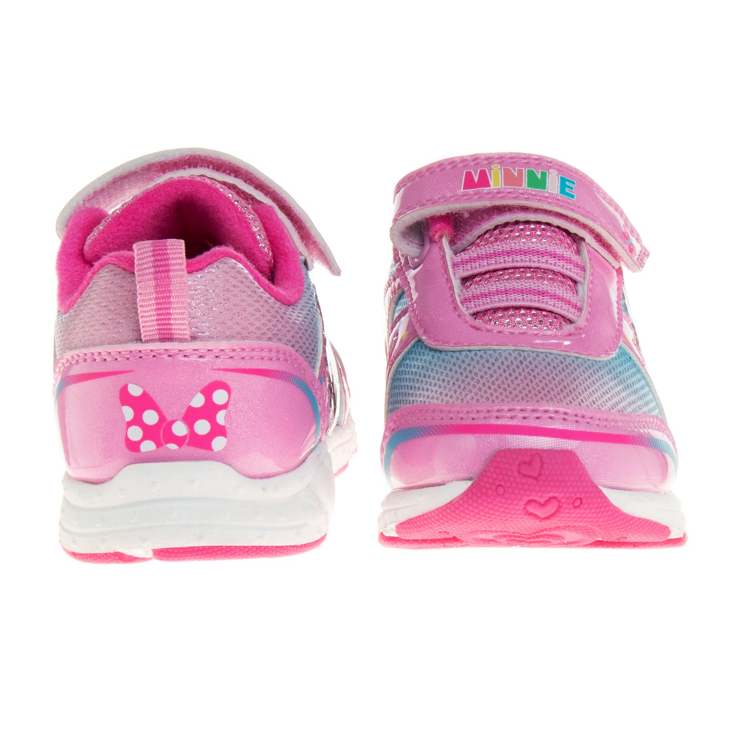 Disney Minnie Mouse Girls Light-Up Sneakers with Hook and Loop Closure (Toddler)