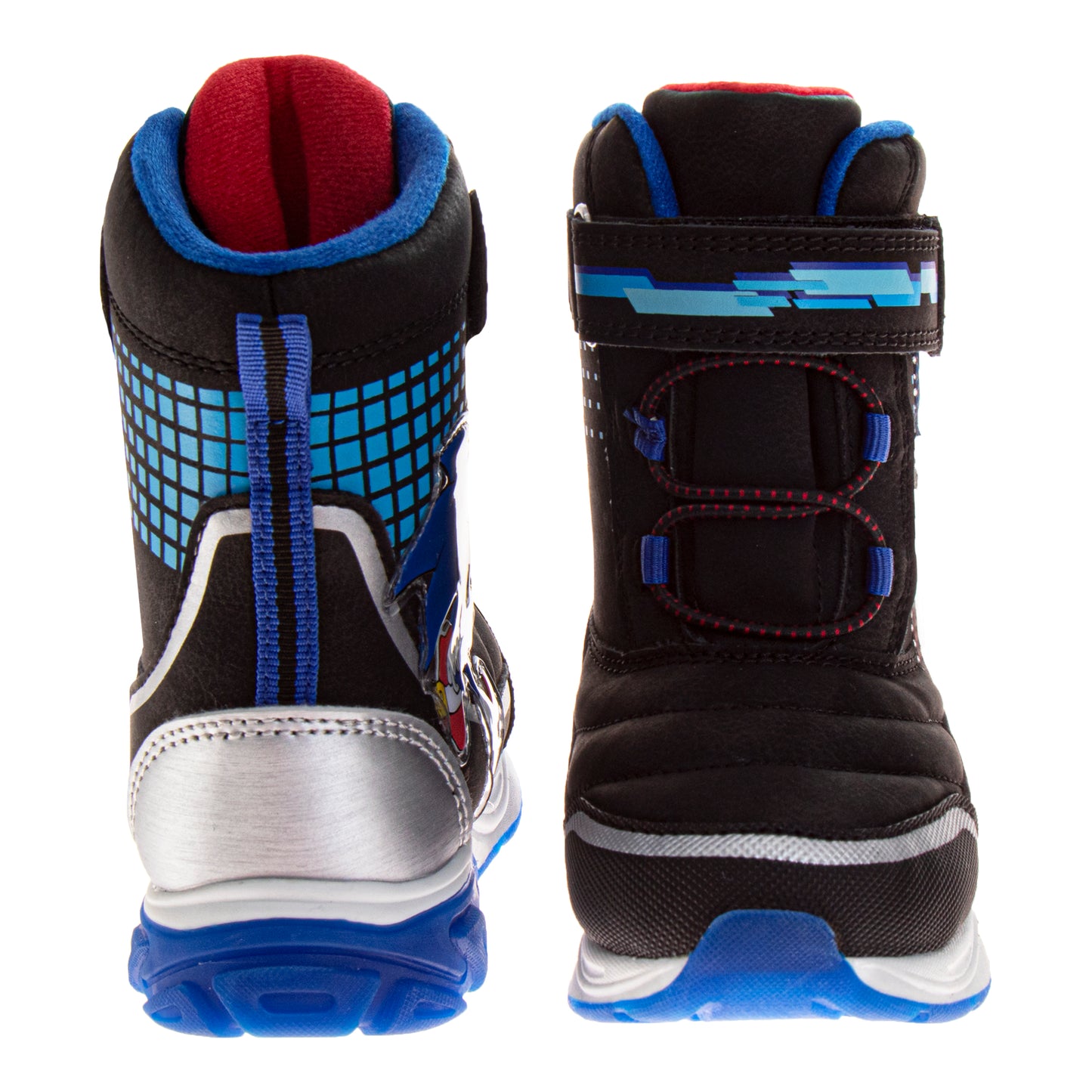 Sega Sonic the Hedgehog Snow Boots Boys  Super Speed Water Resistant Warm Lined Durable Tread Winter Ready (Toddler / Little Kid)