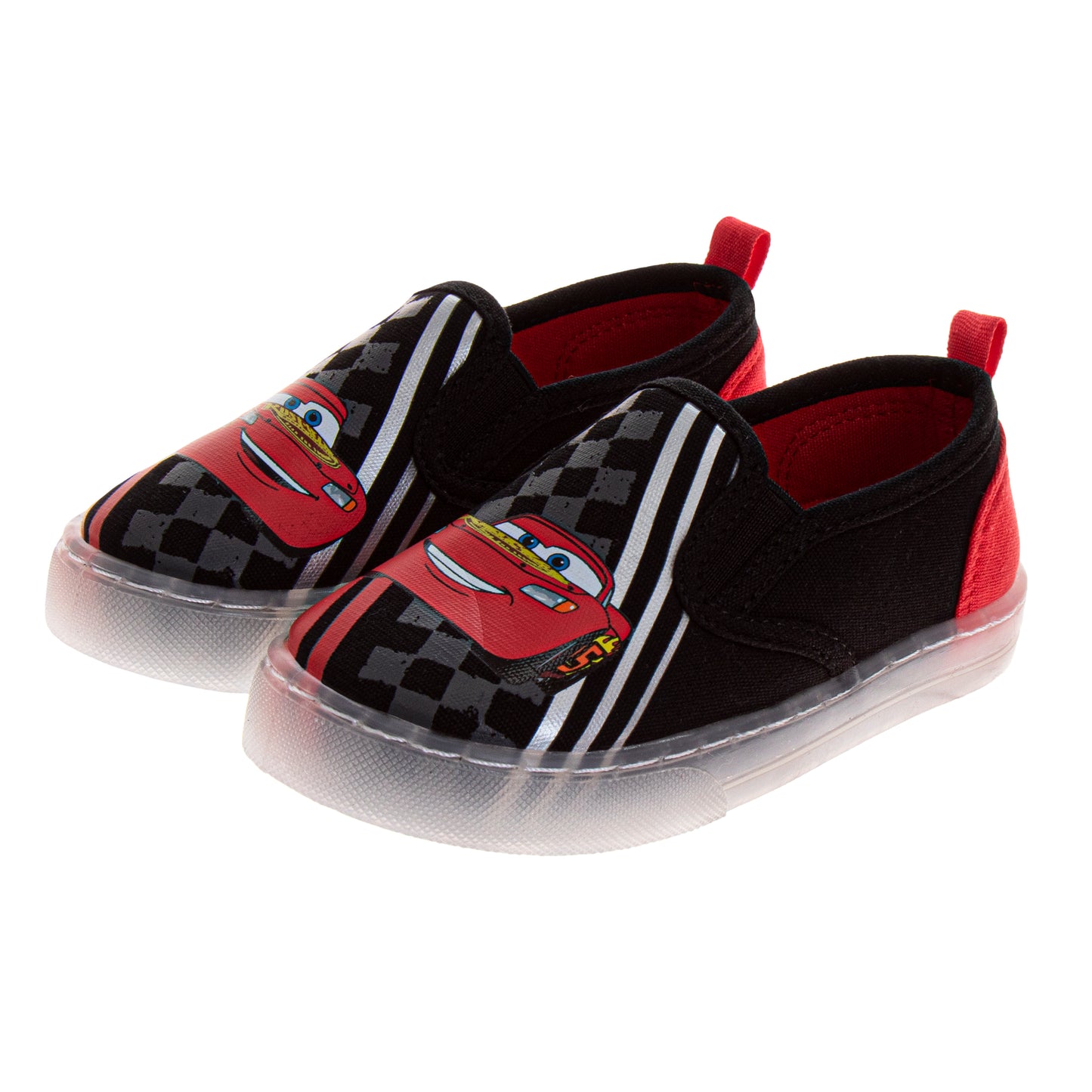 Disney Cars Boys Lightning McQueen Light-Up Slip-On Canvas Sneakers (Toddler)