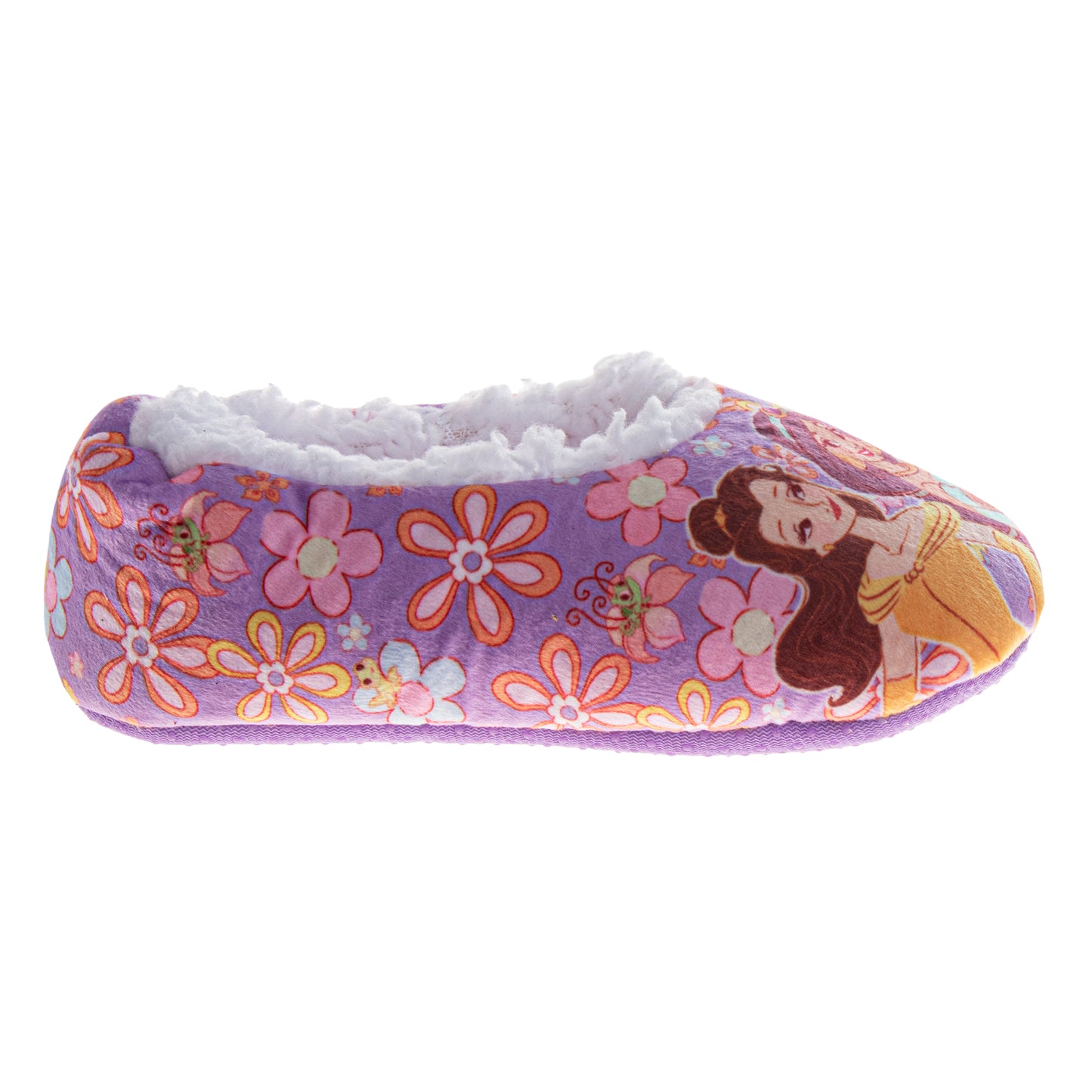 Disney Princess Slippers for Girls  Princess Design Cozy Interior Cushioned Plush (Toddler / Little Kid)