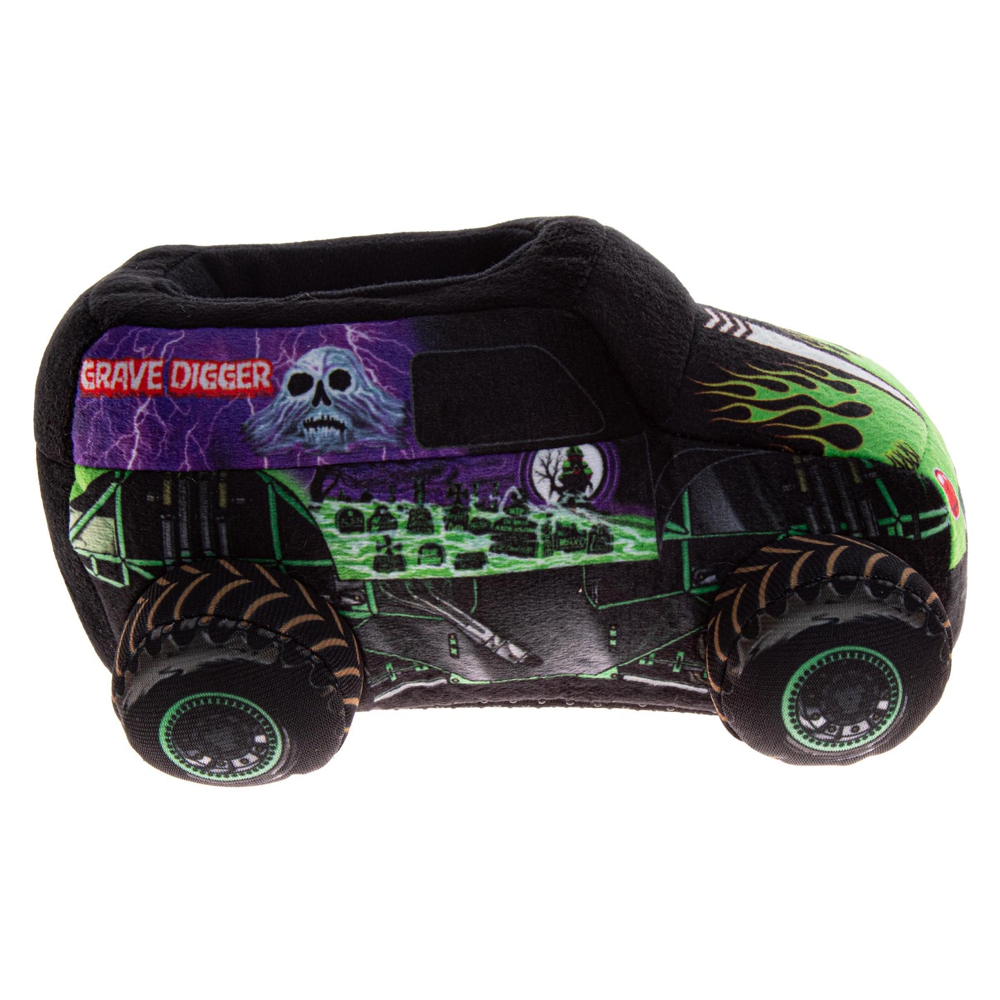 Monster Jam Grave Digger Kids 3D Slip-On Slippers Dual Sizes (Toddler / Little Kid)