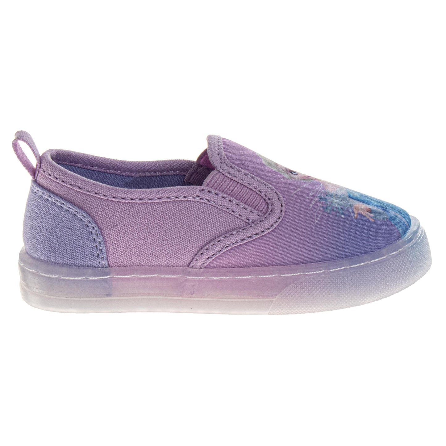 Disney Frozen Design Elsa and Anna Slip On Canvas Girls  Easy Wear Casual Style Glitter Detail Everyday Comfort NoLace Design (Toddler / Little Kid)