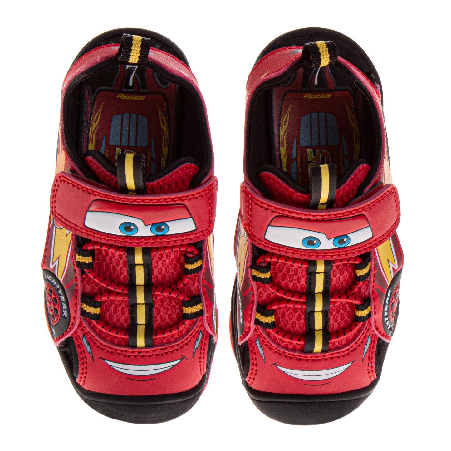 Disney Cars Boys Lightning McQueen Hook and Loop Sport Sandals – Open Toe (Toddler / Kids)