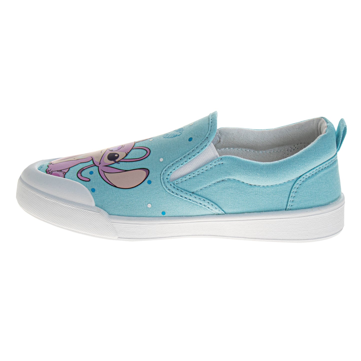 Disney Stitch & Angel SlipOn Low Top Canvas Sneakers Women's  Easy SlipOn Casual Wear Comfort Fit Fun Design Everyday Style (Adult)